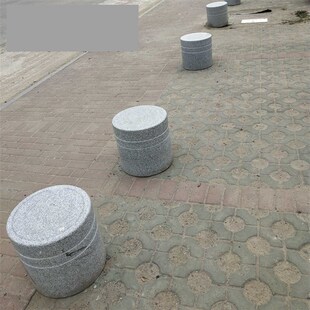 挡车石柱桩圆柱花岗岩石凳墩子防撞大理石阻车拦车挡路石头球路障
