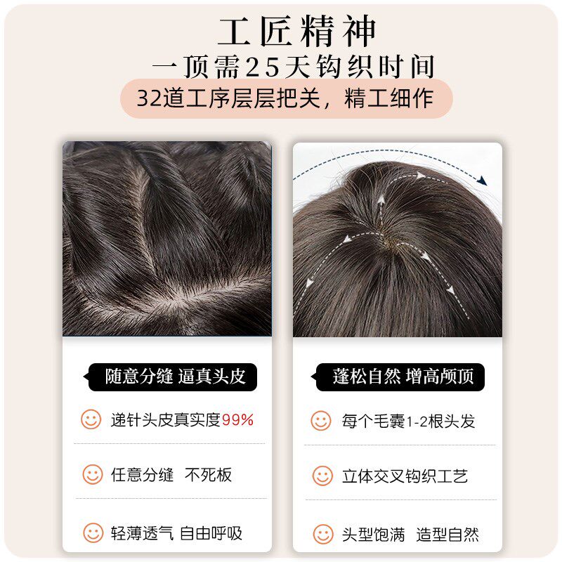 假发真发全真人发女全头套短发全真自然中老年女妈妈发型假发套