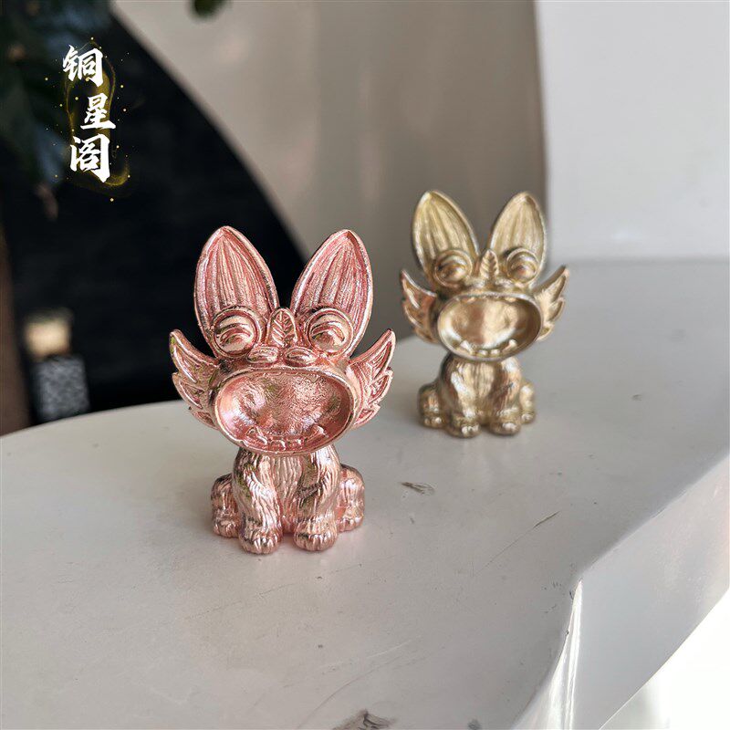 纯铜瓦猫云南手工紫铜黄铜猫香插摆件猫创意礼品开业小摆件卧式