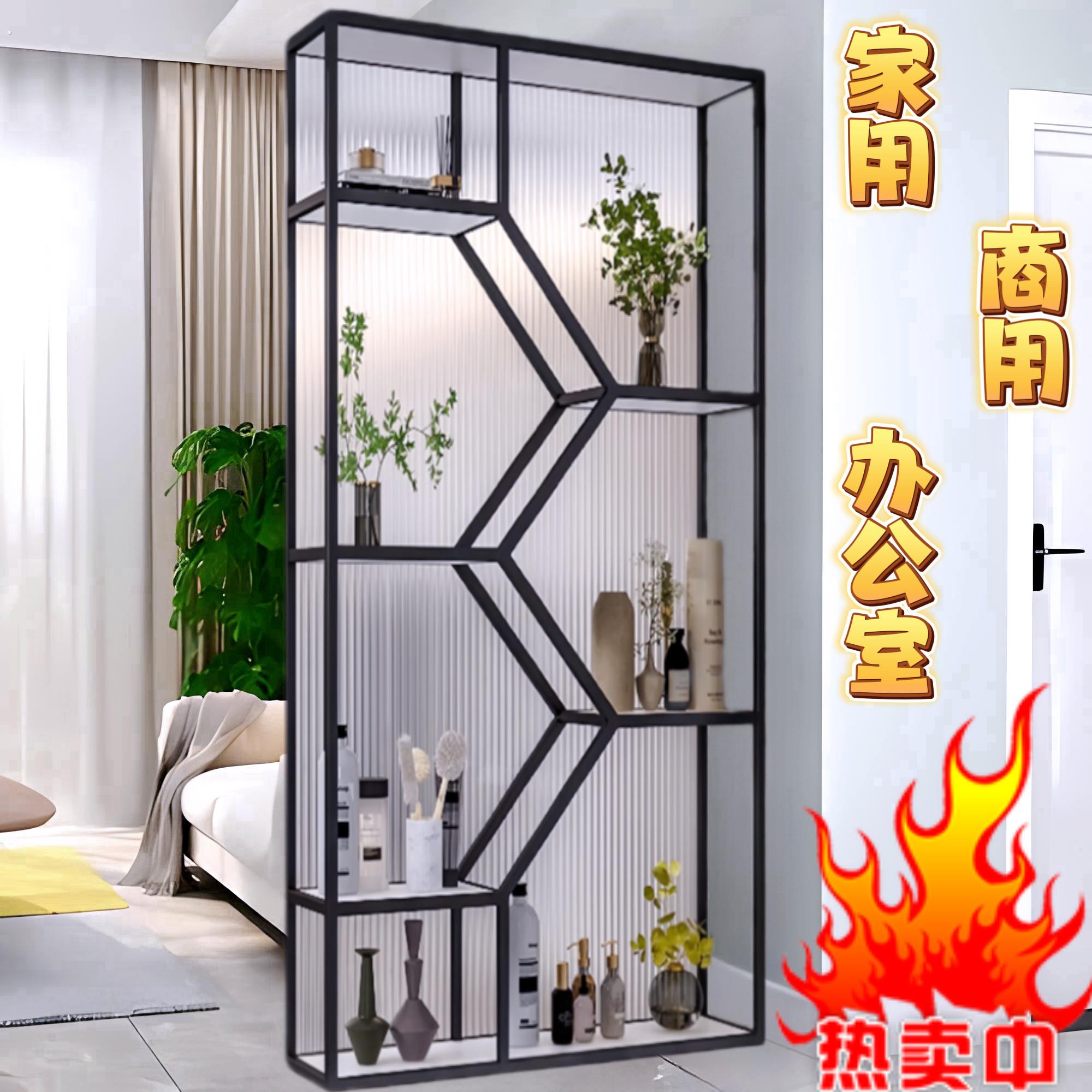 半墙卫生间隔断网红玄关轻奢现代简约卧室客厅置物架铁艺屏风隔断