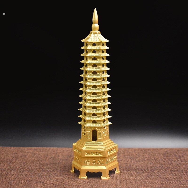文昌塔纯铜13层的纯黄铜9九层十三层铜制家居用书桌面摆件装饰品