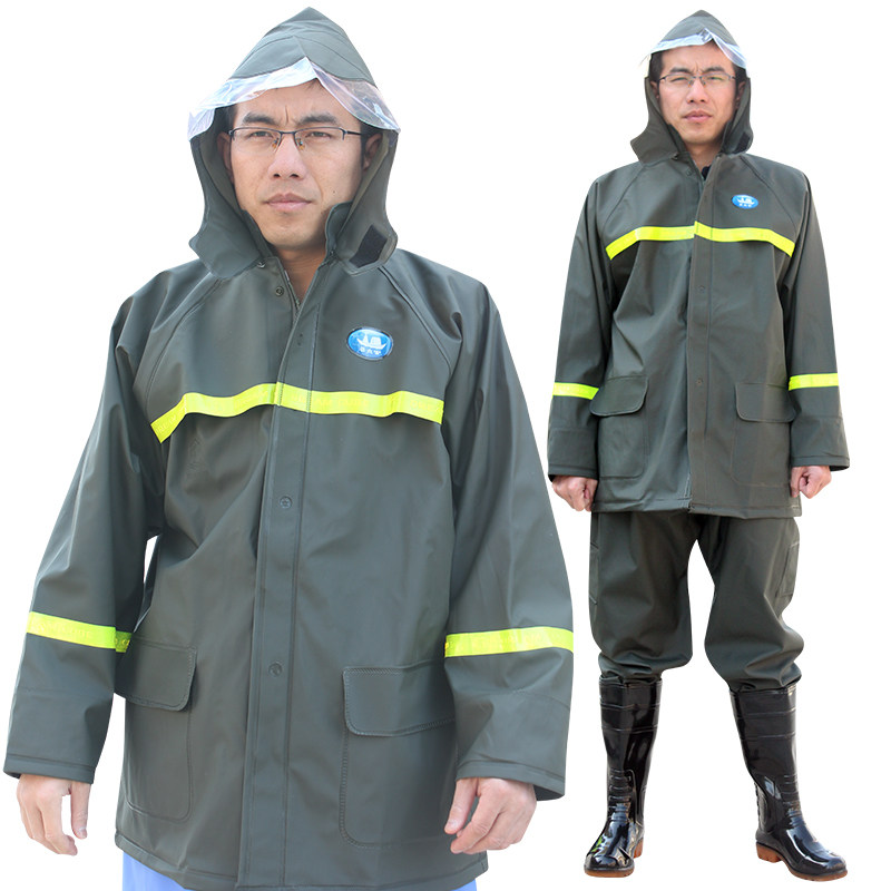 加厚姜太公雨衣雨裤套装劳保骑行外卖快递骑手防暴雨透气反光雨衣