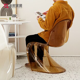 简约创意亚克力透明椅子塑料水晶椅加厚家用餐桌椅北欧潘东椅网红