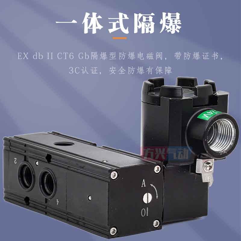 CT6隔爆电磁阀二位五通换气阀一体式防爆电磁阀气动执行器220V24V