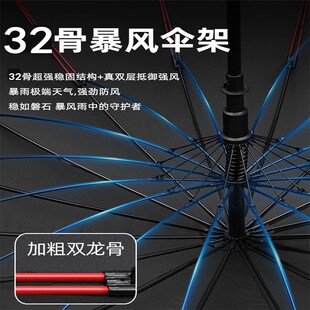 双层自动雨伞长柄特大号加固加大加厚结实抗暴风雨专用三双人男士