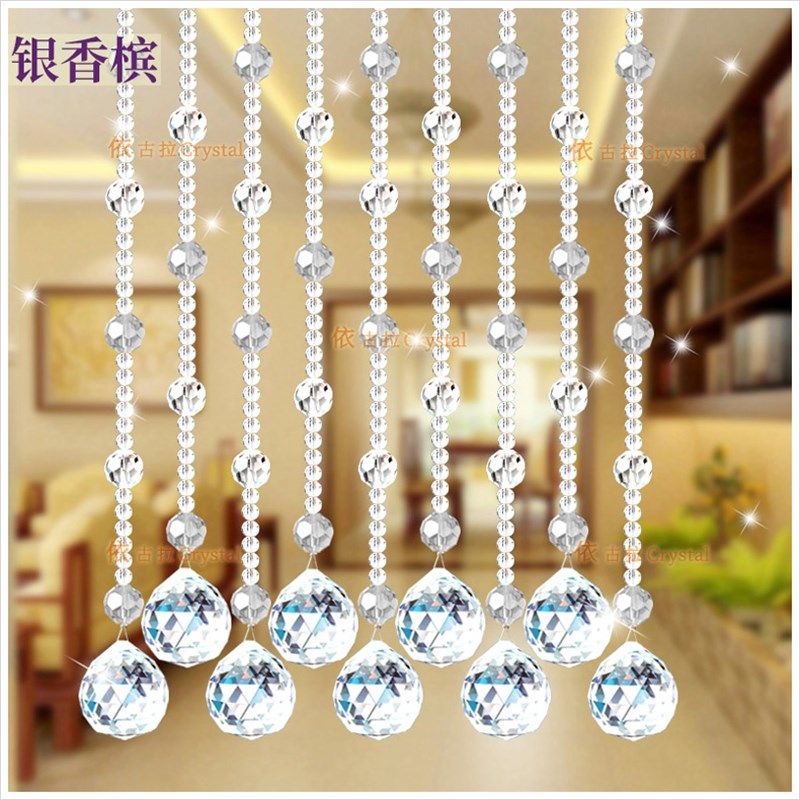依古拉 珠帘水晶隔断帘 成品水晶珠帘新款玄关 窗帘装饰挂帘子493