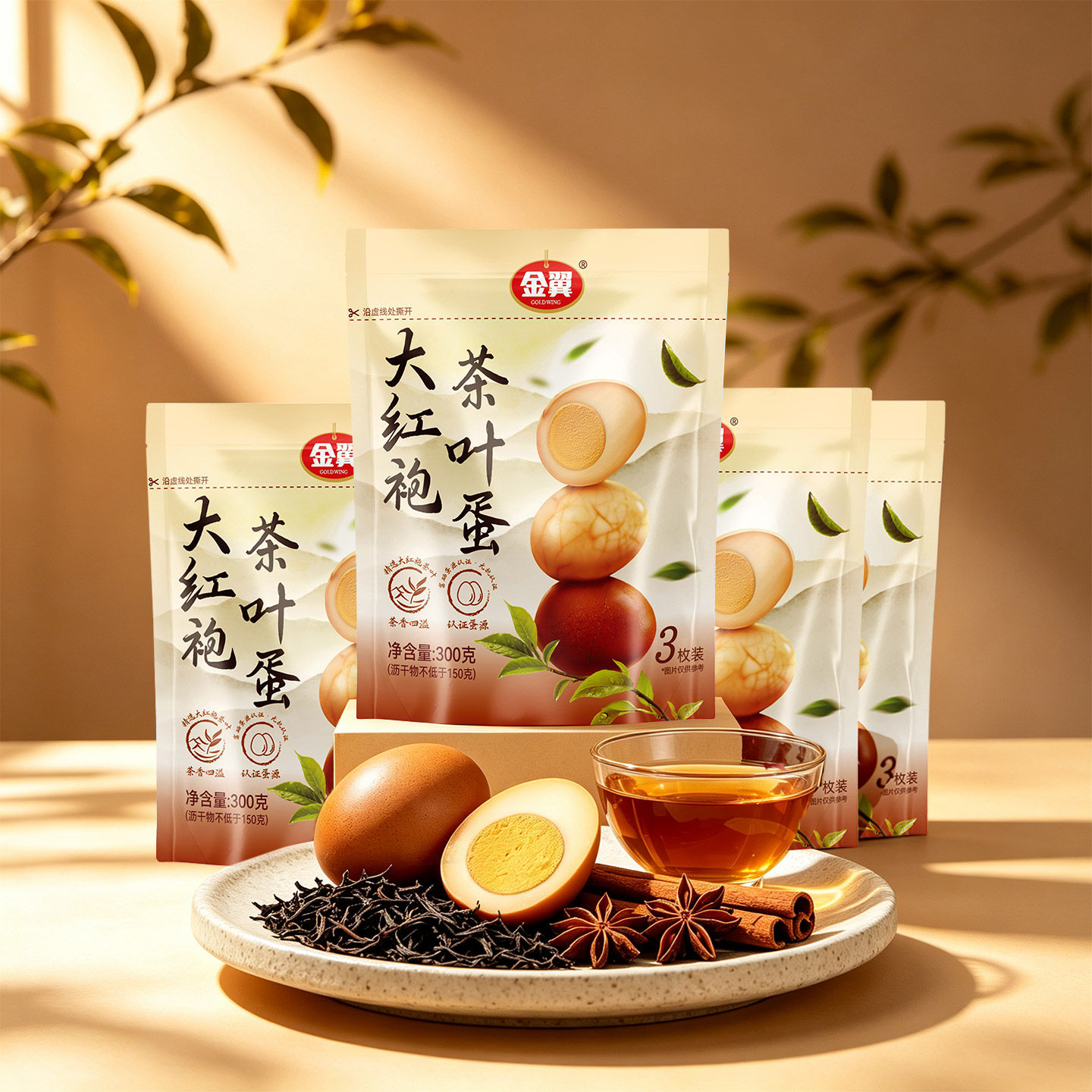 金翼大红袍茶叶蛋即食带汁入味富硒带壳茶叶蛋方便面卤蛋早餐鸡蛋