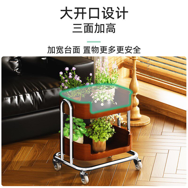 实木花架阳台置物架多肉绿植室内盆栽收纳架可移动花盆植物摆放架
