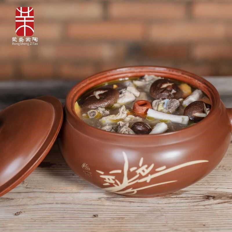 云南建水紫陶汽锅鸡专用家用料理炖煮鸡蒸锅鸡汤煲汤炖汤气锅紫砂