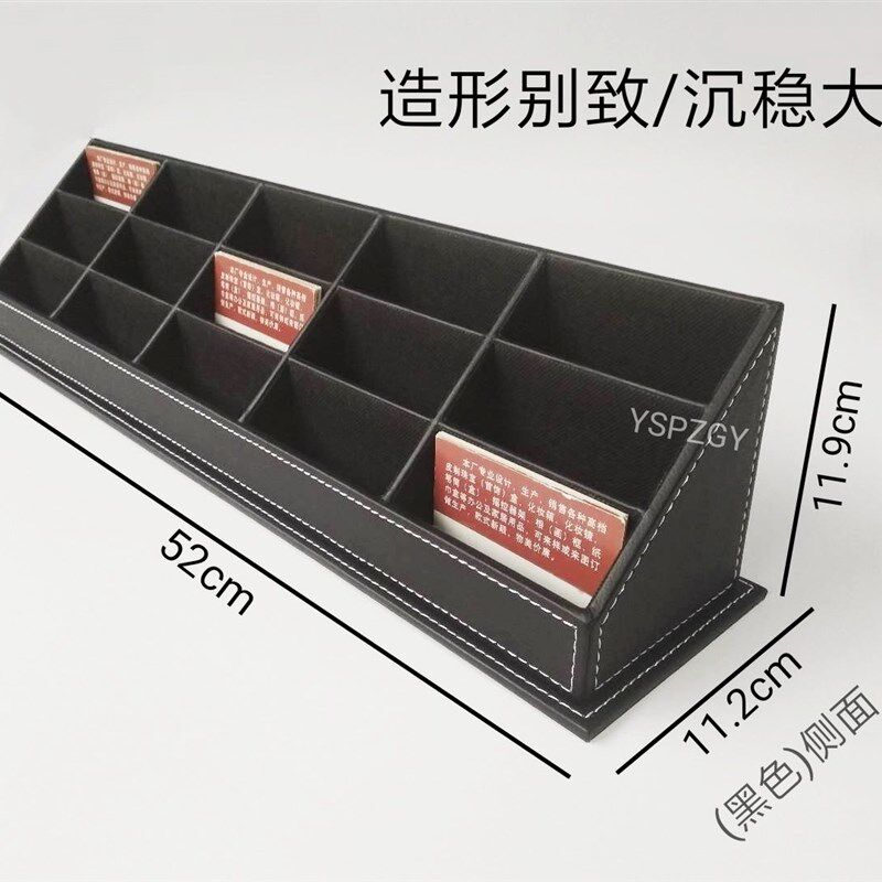 超大容量多层格皮高档名片盒售楼酒店名片收纳架座定做