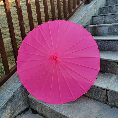 包邮舞蹈伞演出伞古典怀旧素面白伞 绸布diy绘画伞汉服伞纯红色伞