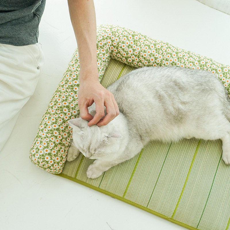 zeze凉席猫窝猫垫子睡觉用夏季降温狗狗睡垫猫咪用品宠物冰垫凉垫