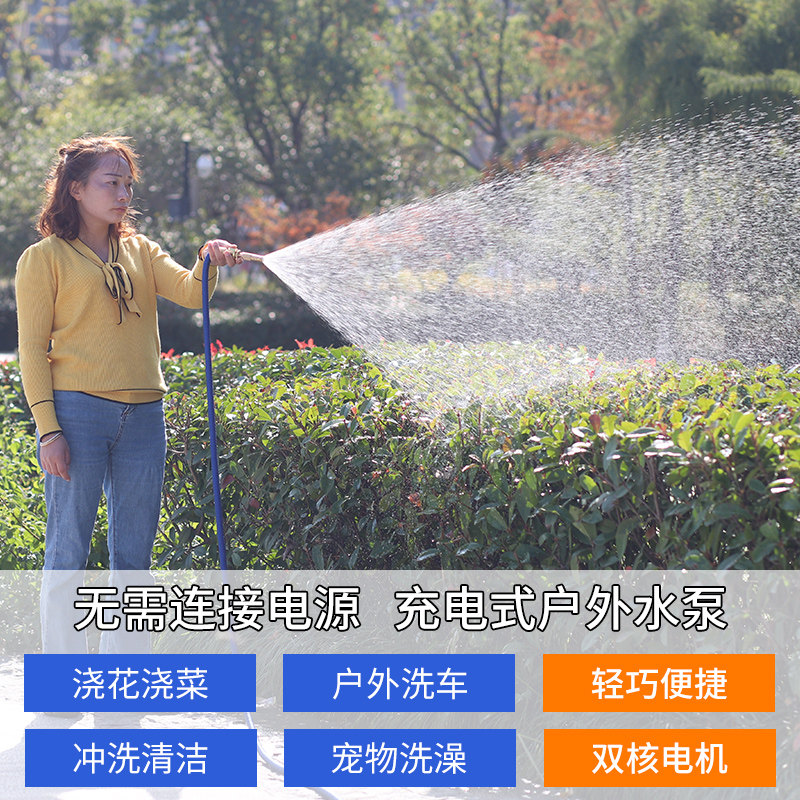 充电水泵家用自吸抽水机便携式农用浇菜充电泵户外抽水洗车泵清洁