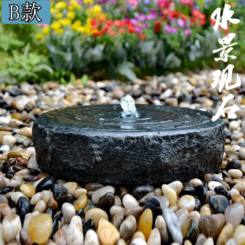 日式喷水石头景观庭院流水石钵禅意鱼池水系石雕喷泉枯山水槽摆件