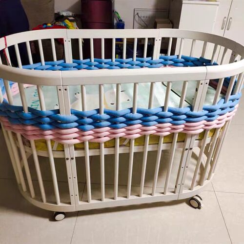 新生婴儿打结床围软包防撞条防摔手工编织透气儿童床护栏围栏北欧