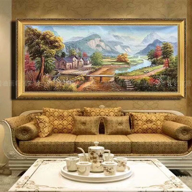 欧式手绘风景油画客厅酒店别墅餐厅沙发背景书房办公室家居挂画