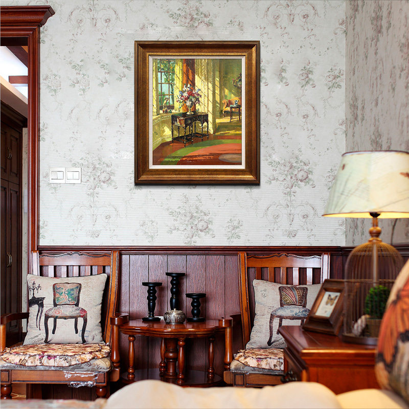 风色阳光满屋静物建筑油画欧式美式餐厅走廊书房挂画装饰画玄关