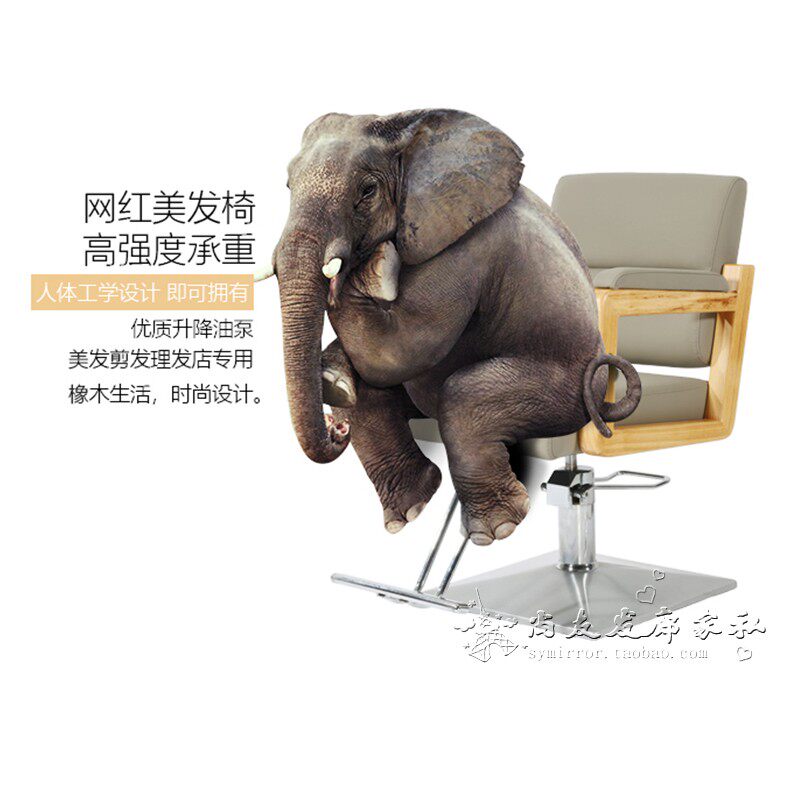 美发店椅子理发发廊专用网红美容椅剪发椅实木扶手升降高端