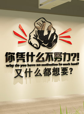 自律亚克力3d立体学生励志寝室文字你凭什么不努力加油奋斗墙贴