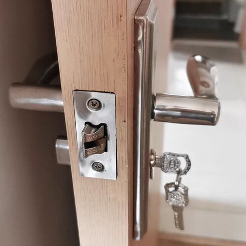 单舌门锁家用通用型卧室房间室内房门木门锁具门把手老式换锁手柄