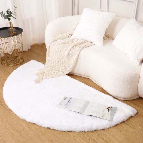 简约风半圆形地毯客厅茶几垫卧室床边毯超柔软儿童房可爱毛绒地垫