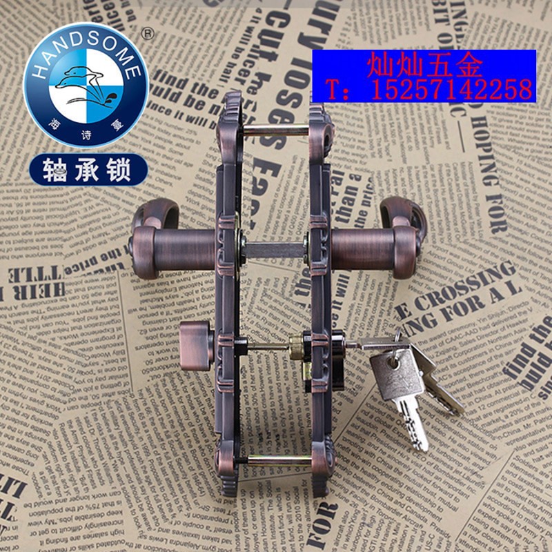 海诗蔓红古铜色欧式室内卧室房间门锁卫生间分体执手锁木门把手锁