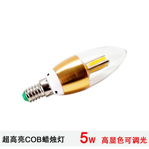 超高亮led蜡烛灯5WCOB尖泡酒店水晶吊灯C35调光灯泡E14E12E27螺口