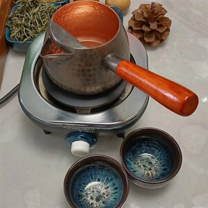 甘肃陕西天水陇南罐罐茶大功率煮茶炉调温电炉纯铜大容量铜罐铜壶