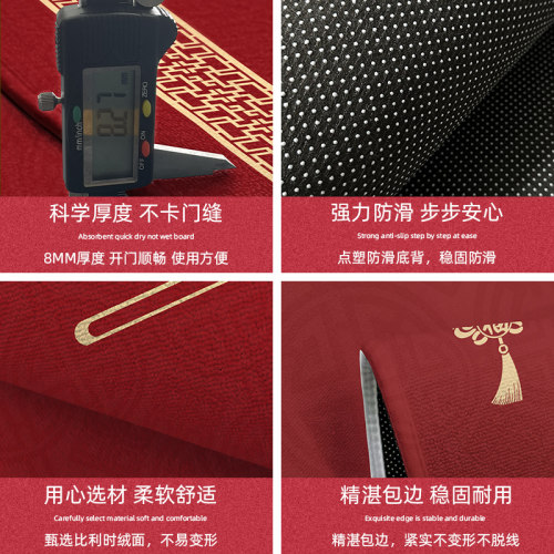 入户门地垫喜庆耐脏进门口脚垫家用玄关大红色防滑高端地毯可裁剪