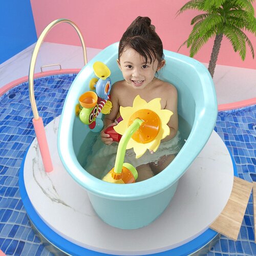 儿童洗澡桶大号加厚浴桶宝宝浴盆泡澡桶婴儿沐浴桶小孩可坐躺浴盆