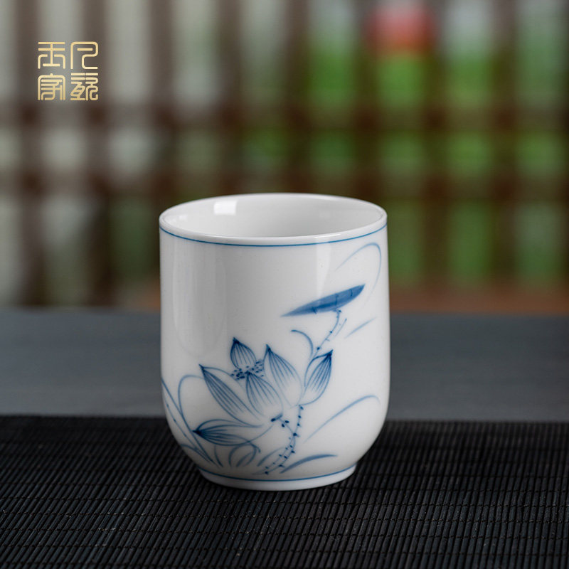 手绘青花瓷功夫茶具套装家用景德镇中式陶瓷提梁壶茶杯泡茶壶茶盘