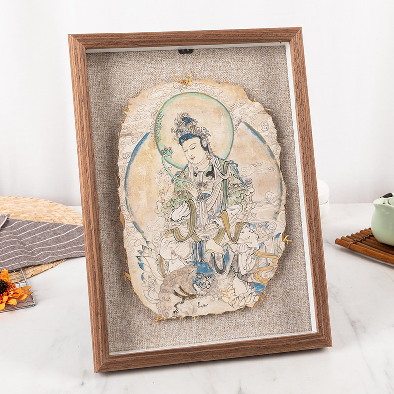敦煌文创墙皮画莫高窟壁画泥板画飞天装饰画礼品手绘工艺单幅墙面