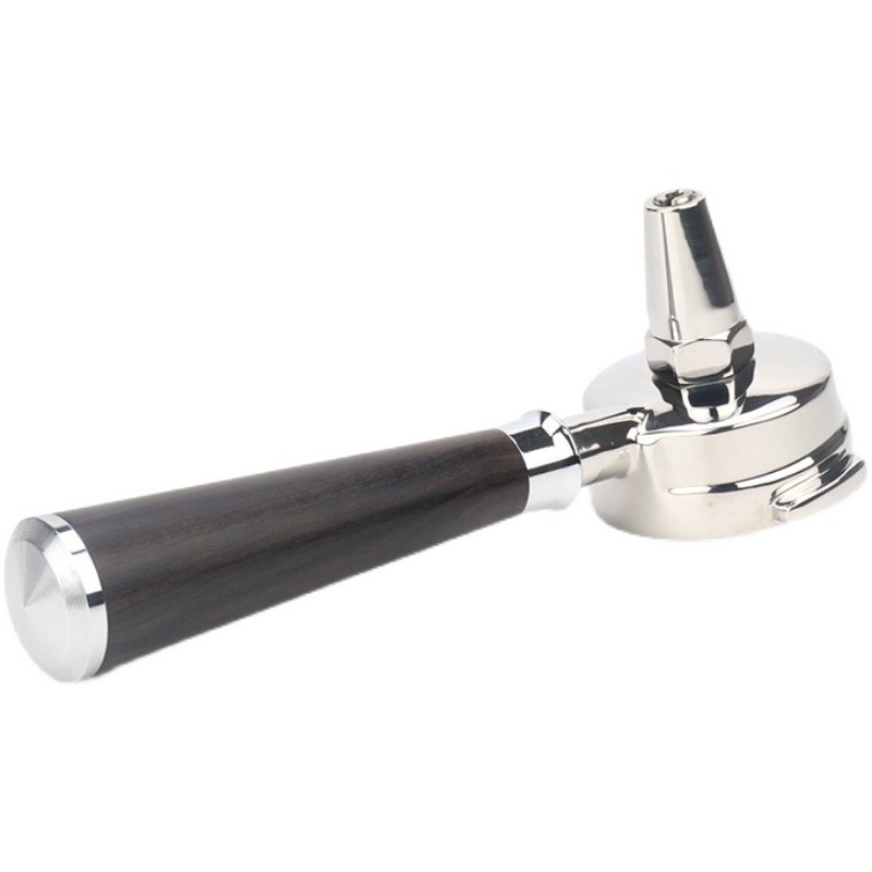 咖啡机萃茶58MM手柄 E61冲煮头通用不锈钢实木手柄 萃茶把手