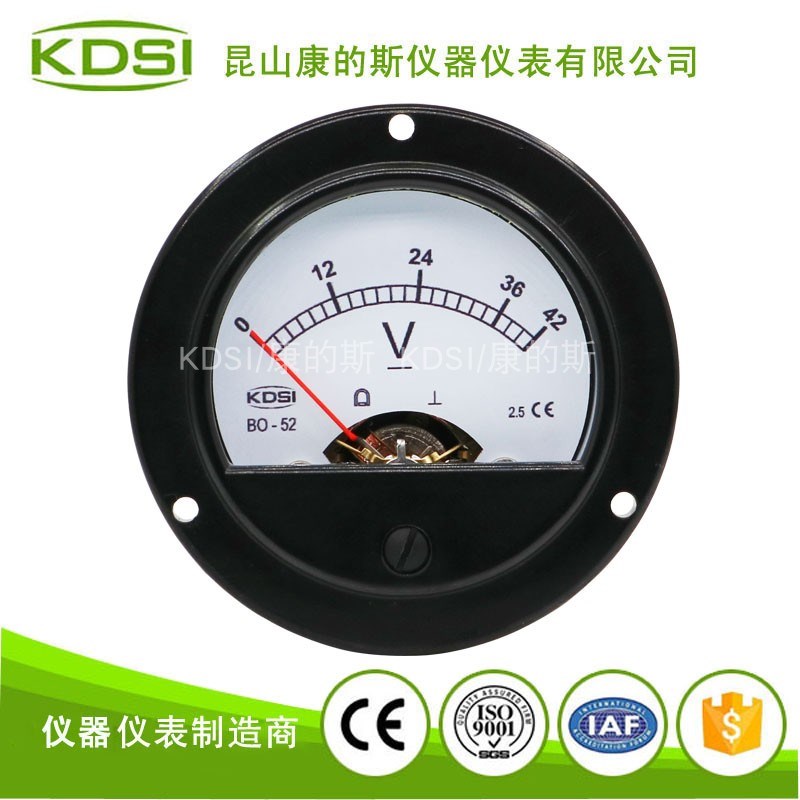 供应KDSI/康的斯 指针式电压表 BO-52 DC42V圆形直流电压测量表头