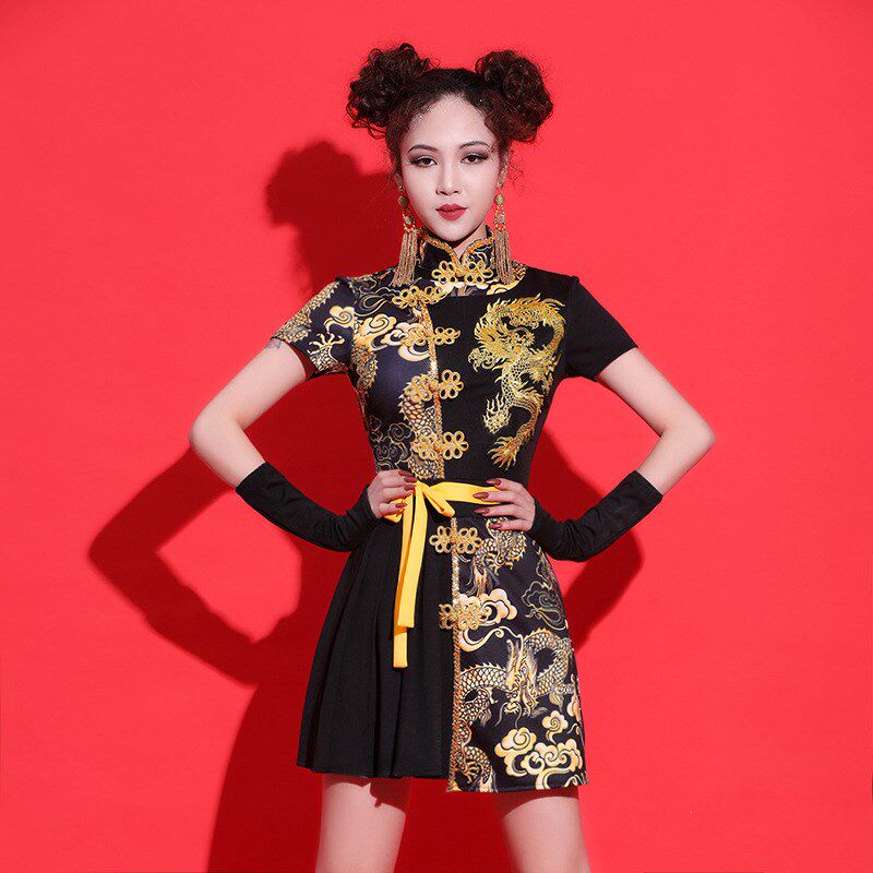 靡瑟品中国风团体舞蹈性感夜店dj服装潮夜场ds演出服女新款#6615