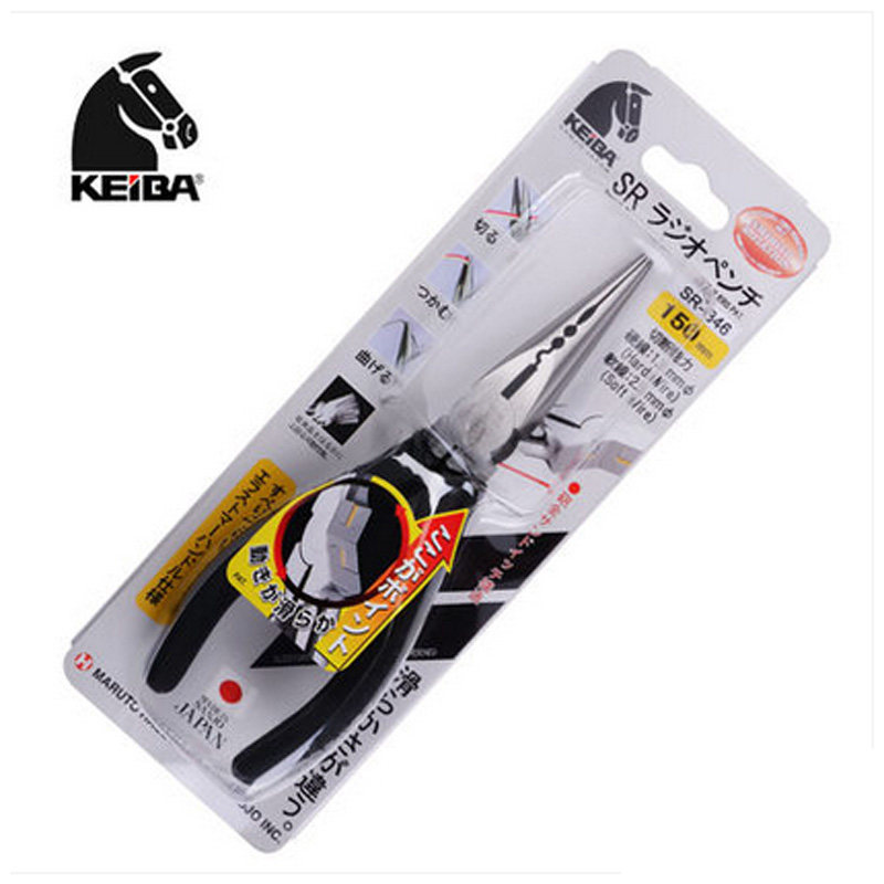 KEIBA马牌电工尖嘴钳SR-346S合金轴环6 压线剥线多功能剪钳尖咀钳