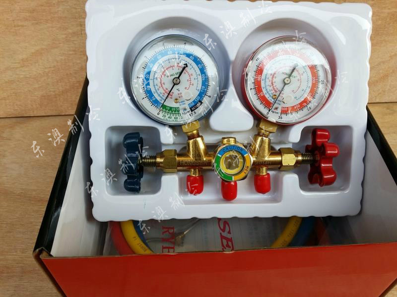 鸿森 CT-536C R22 R134 R12加雪种表组 高低压双表 冷媒 加氟表组