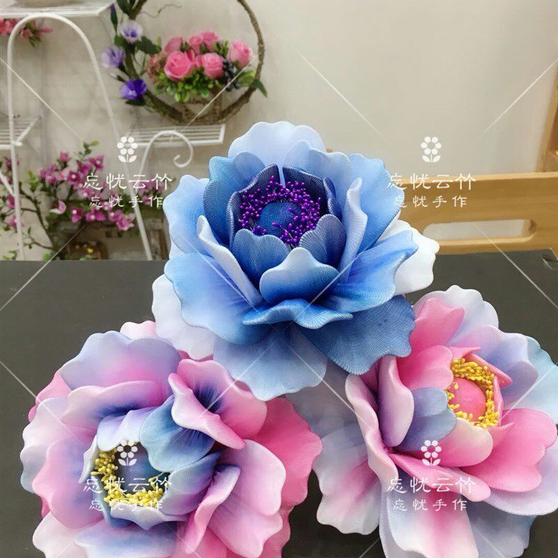 淘花缘丝网花材料包邮丝袜花材料套装国画牡丹工笔牡丹材料包A款