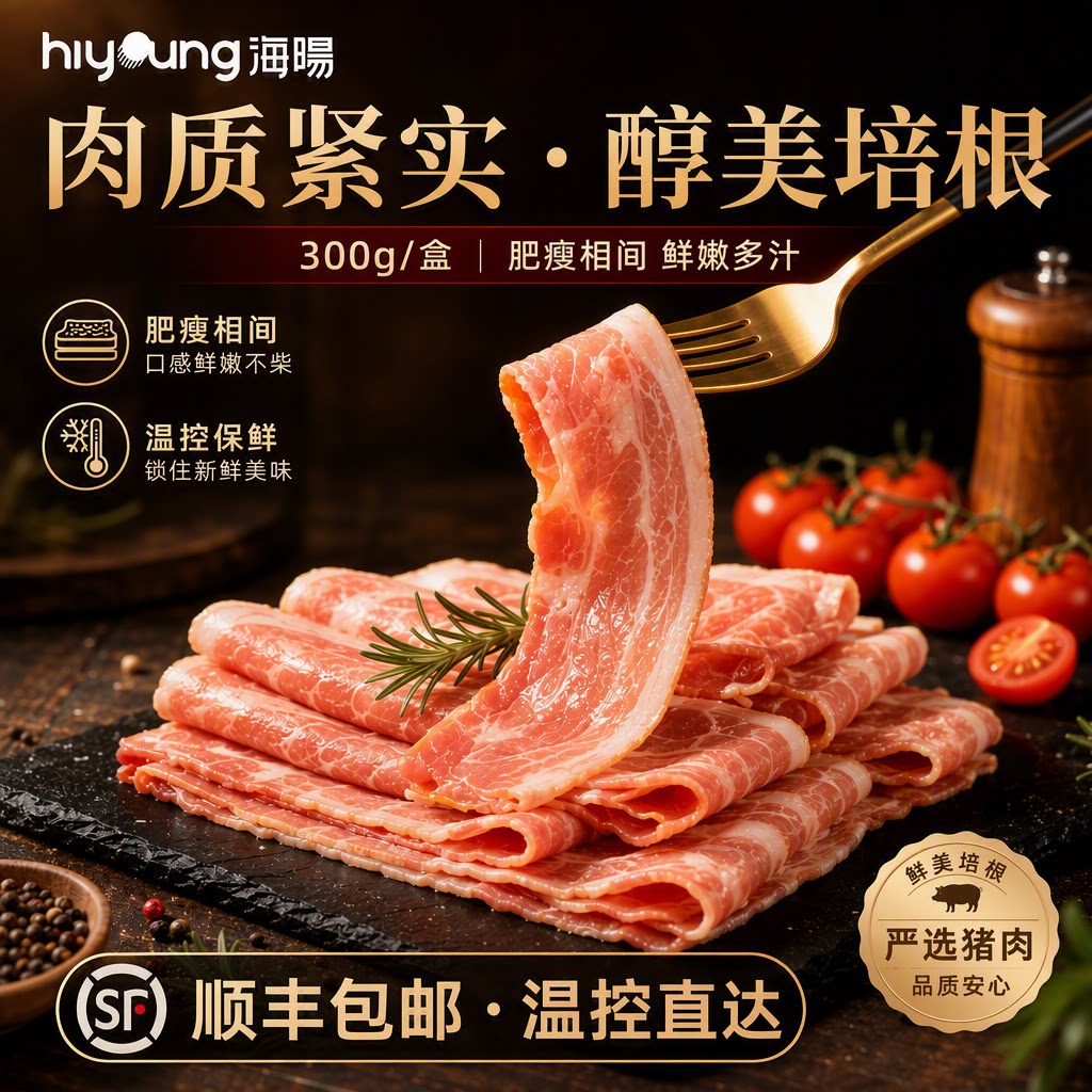 海暘臻享猪肉培根300g早餐速食