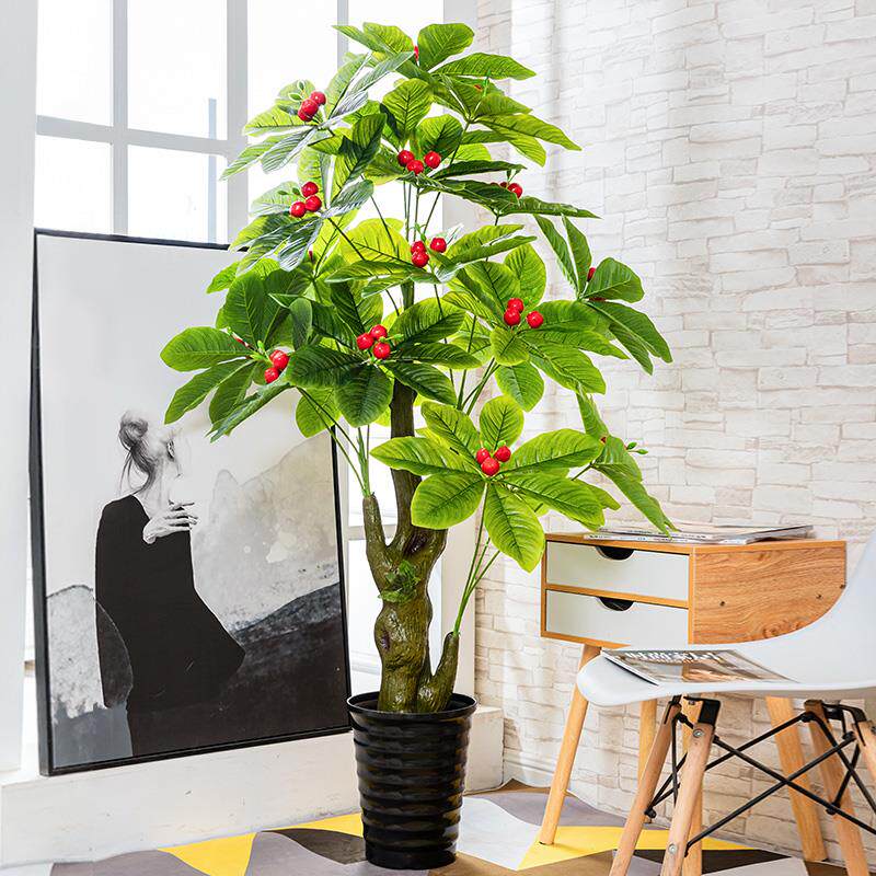 发财树绿植假树植物盆栽大型客厅落地室内装饰摆件塑料花盆景