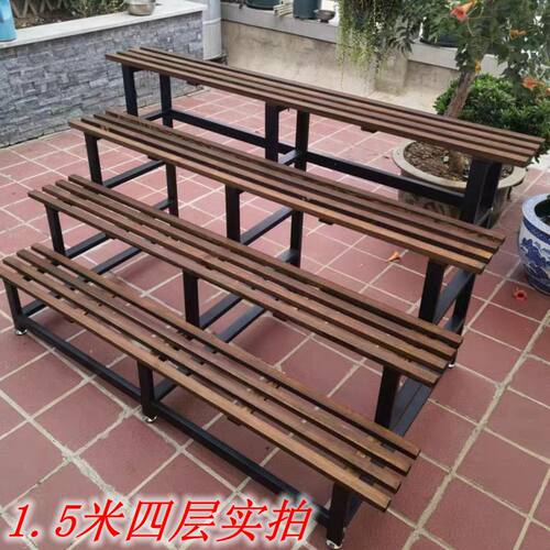 阶梯式多层斜梯形花架置物架户外庭院阳台多肉花店专用防腐木花架