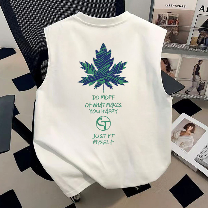 奥特莱斯~外贸专柜捡漏美式纯棉T恤男款夏季潮牌痞帅背心无袖上衣