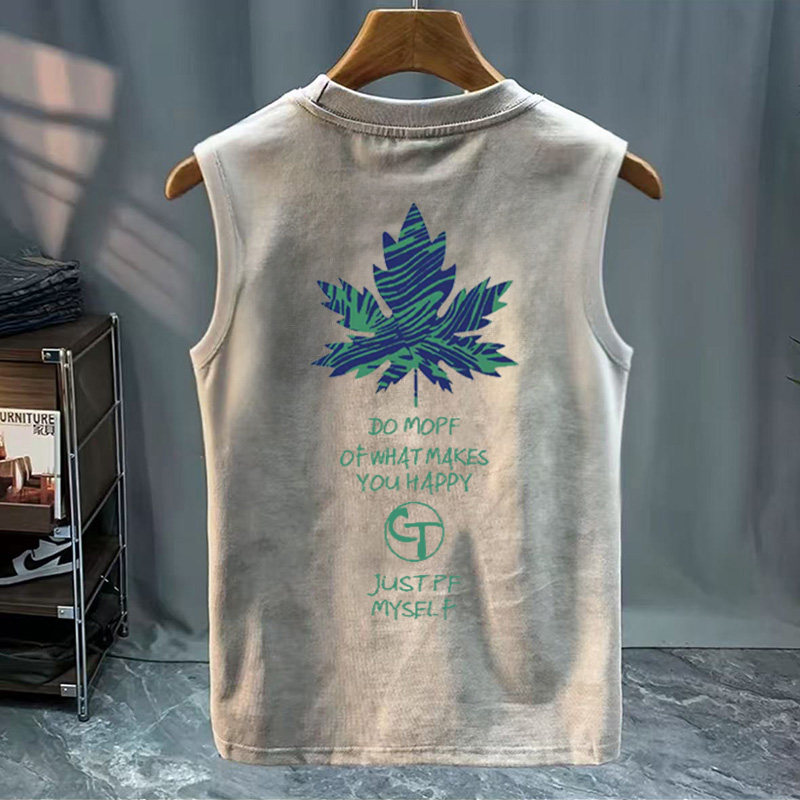 奥特莱斯~外贸专柜捡漏美式纯棉T恤男款夏季潮牌痞帅背心无袖上衣