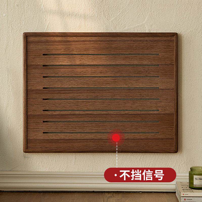 胡桃木弱电箱盖面板电表箱装饰画实木质配网路箱网路线盒多媒体遮