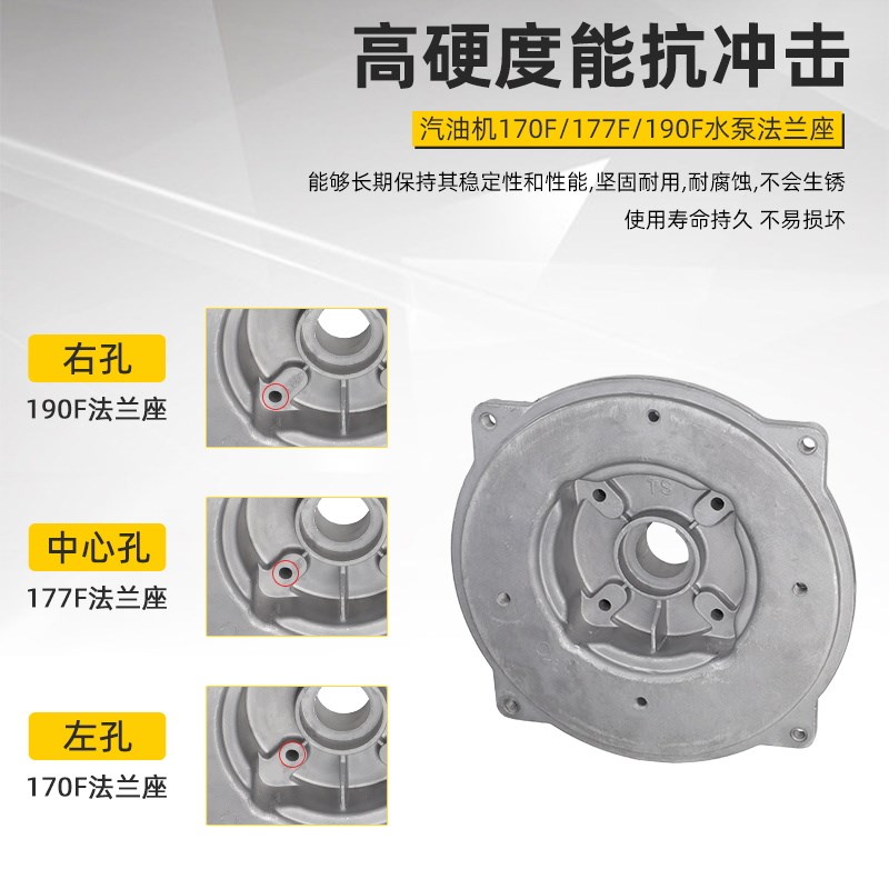 柴油/汽油机水泵配件4寸自吸泵188f190f铸铝泵壳泵盖连接座法兰盘