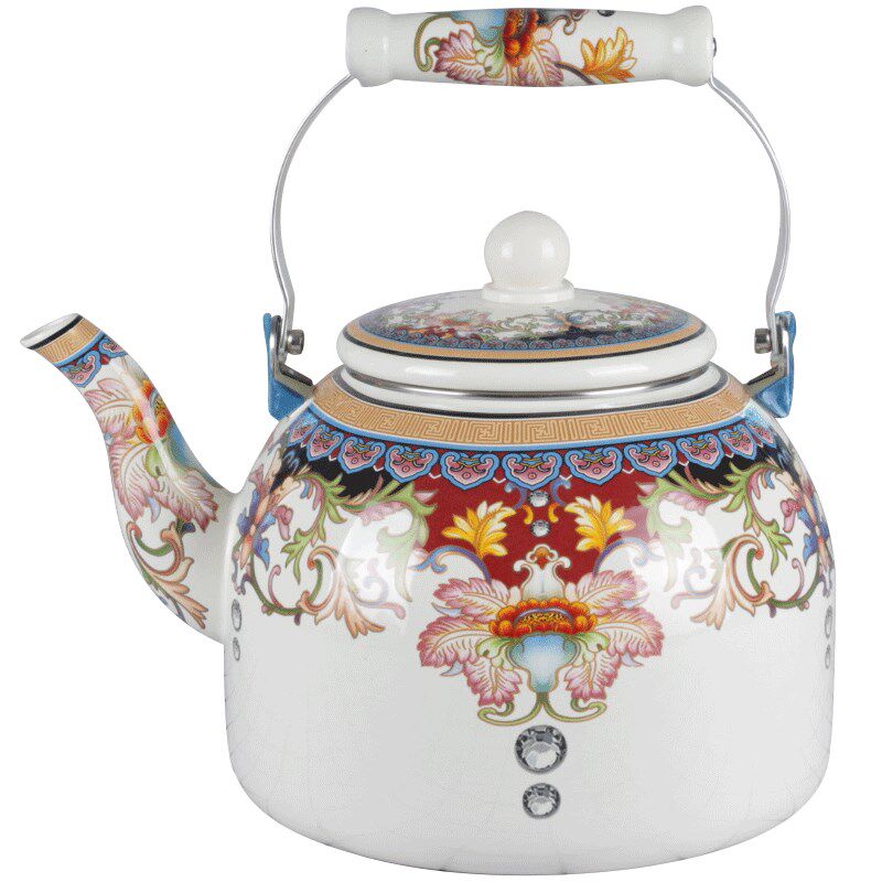 特厚搪瓷烧水壶 泡茶电磁炉壶 明火加热茶水壶凉水壶养生壶提梁壶
