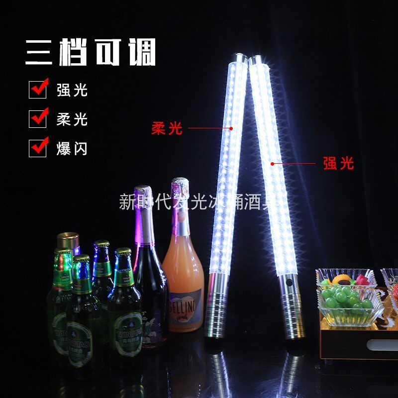 酒吧ktv气氛爆闪棒出酒led香槟头葡萄酒发光闪光棒酒具不锈钢瓶塞