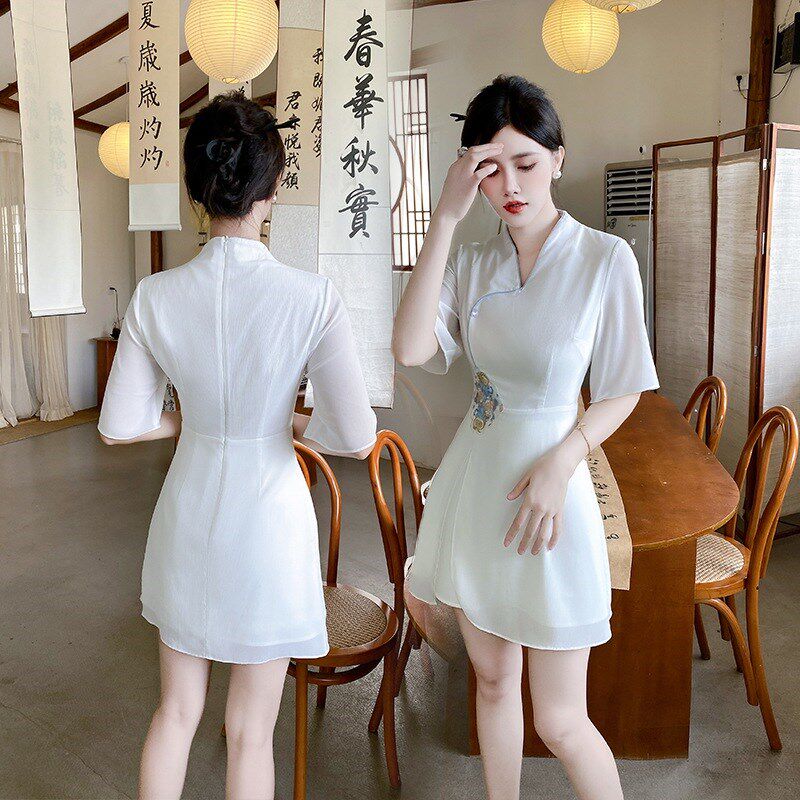 雪纺古典美容院足浴店美容师spa技师工作服洗浴足疗气质套装裤子