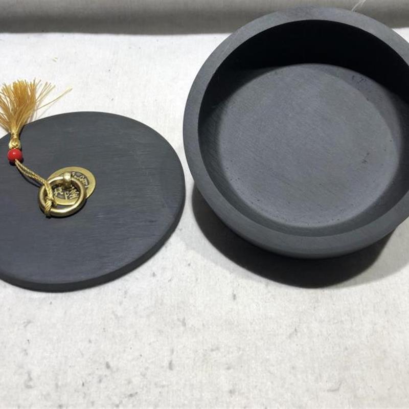 歙砚原石学生带盖砚台墨盘墨盒玉山罗纹砚水波纹眉纹文房用品端砚