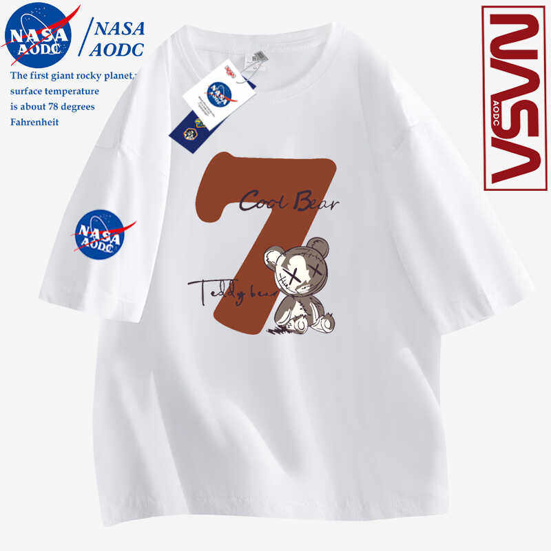 NASADIEU夏季短袖t恤男女同款潮牌ins圆领半袖纯棉宽松百搭印花ol,男装,T恤,淘宝优惠券,粉丝福利购,淘宝优惠卷